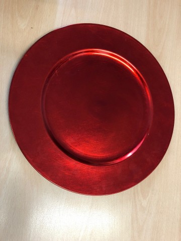PIATTO LACCATO ROSSO  MELAMINA Ø 33 CM.