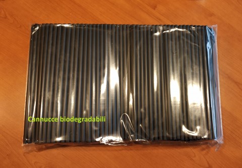 CANNUCCE IN PLA BIODEGRADABILI 21X7 NERO PZ.500