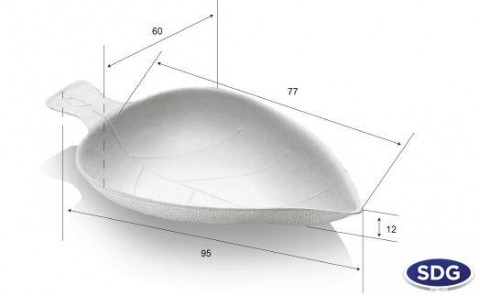 VASSOIETTO "FOGLIA" IN POLPA DI CELLULOSA 9,5X6 PZ.100 