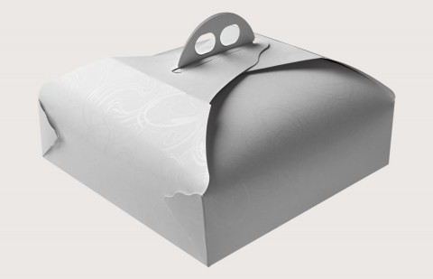 SCATOLA PORTA TORTA BIANCO RAMAGE Ø 29CM PZ.25
