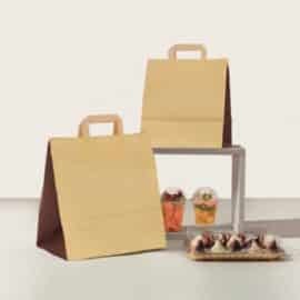 SACCHETTI TAKE AWAY BICOLORE  32+22X34 PZ.300