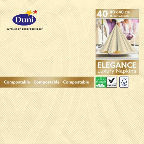 TOVAGLIOLO DUNI ELEGANCE 4 VELI CREMA 40X40 PZ.40 