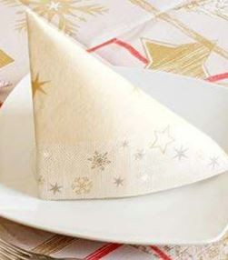 TOVAGLIOLO IN CARTA A SECCO STAR ARGENTO ORO 40X40cm. PZ.50