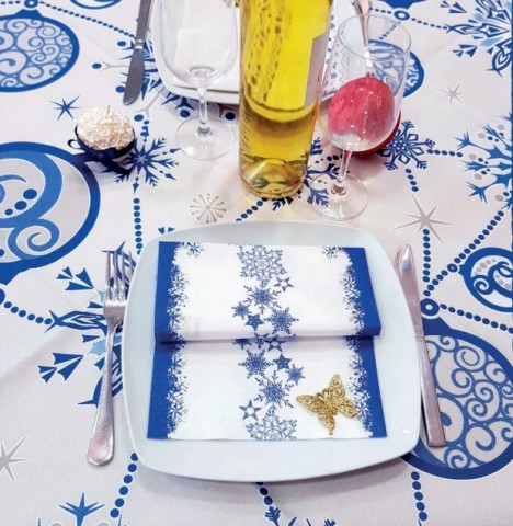 TOVAGLIOLO IN CARTA A SECCO NEVE BLU 40X40cm. PZ.50
