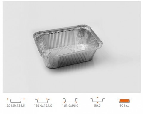 CONTENITORE IN ALLUMINIO 2 PORZIONI PZ.100 