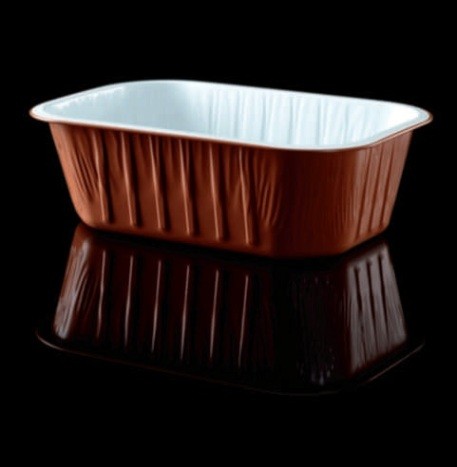 CONTENITORE IN ALLUMINIO BILACCATO BIANCO RAME 1 PORZIONE PZ.100 R1-10G