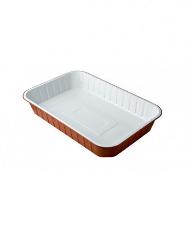 CONTENITORE IN ALLUMINIO BILACCATO BIANCO RAME 6 PORZIONE PZ.100 R1-49G