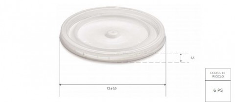 Coperchio piatto in plastica per bicchiere bibita in cartoncino 20M pz.100