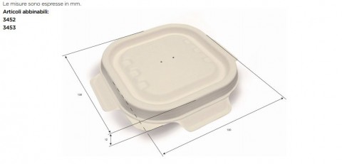 COPERCHIO IN POLPA DI CELLULOSA PER VASCHETTA ML.340 PZ.125