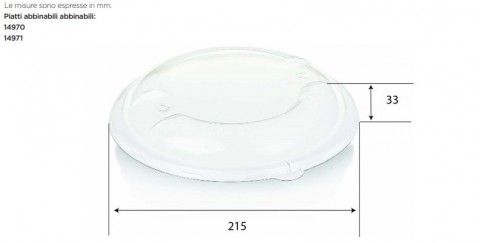 COPERCHIO TONDO IN PLA PER PIATTO POLPA NATURE PZ.125