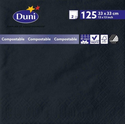 TOVAGLIOLO CELLULOSA 2 VELI 33X33 NERO PZ.125 