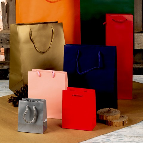 SHOPPER IN CARTA ROSSO 24X35+25cm.