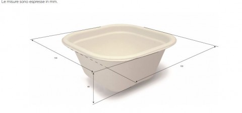 VASCHETTA IN POLPA DI CELLULOSA ML.340 13X13 H.6 PZ.125