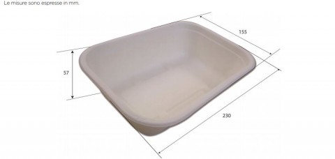 VASCHETTA IN POLPA DI CELLULOSA ML.1000 23X15 H.6 PZ.125