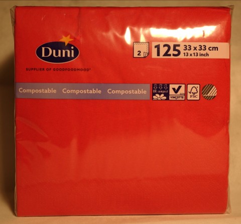 TOVAGLIOLO CELLULOSA 2 VELI 33X33 ROSSO PZ.125 